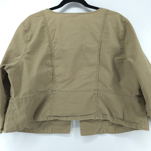 Plus Size Venezia 18/20 Canvas Bolero Embroidered Crop Jacket Blazer 3/4 Sleeve - Picture 10 of 16